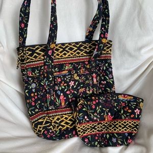 Vera Bradley Ming Asian tote and matching cosmetic bag.